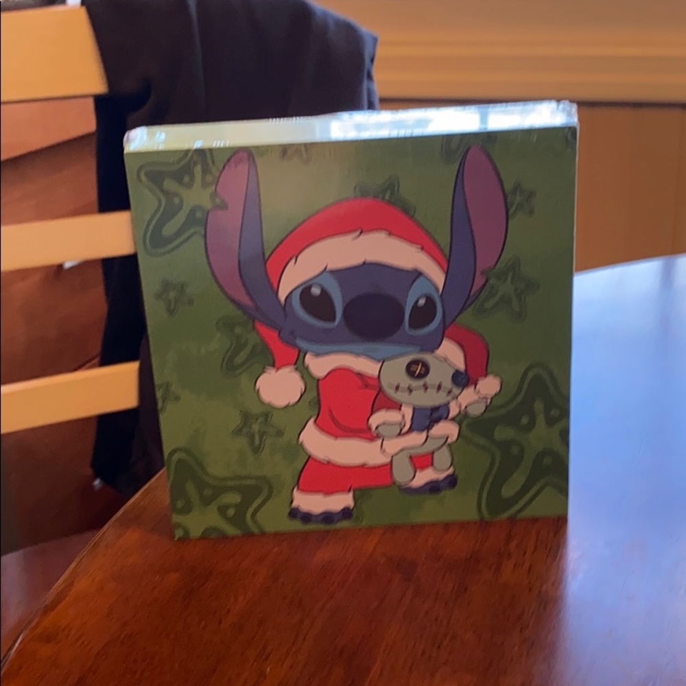 Disney stitch 6x6 wood Christmas sign